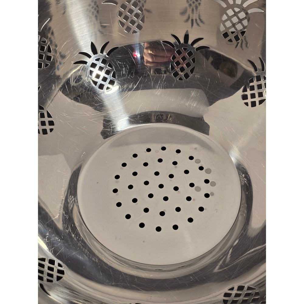 Walir Chand & Co Pineapple Stainless Steel Colander Strainer Pedestal Decorative - Picture 9 of 10